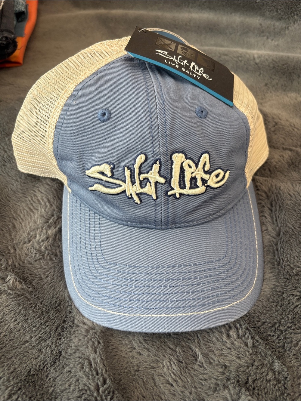 NWT Salt Life Two-Tone Snapback Cap - Blue & Cream